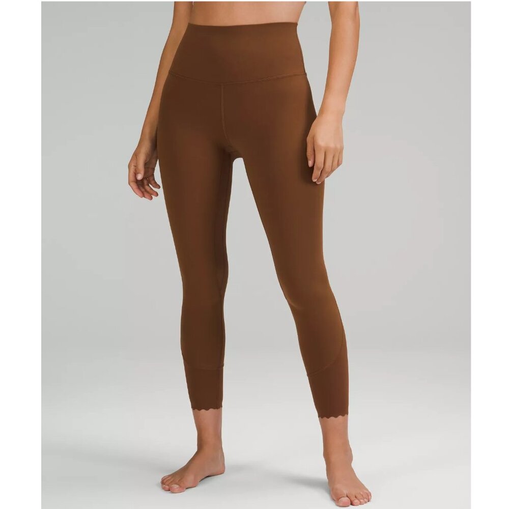 Lululemon Align Scalloped Hem High-Rise Pant 25" / Size 6 / Roasted Brown Nulu